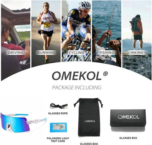 Miniatura 5 de Dos tamaños para adultos y jóvenes, lentes de sol polarizados para hombres y mujeres, para deportes al aire libre, gafas de béisbol UV400, gafas