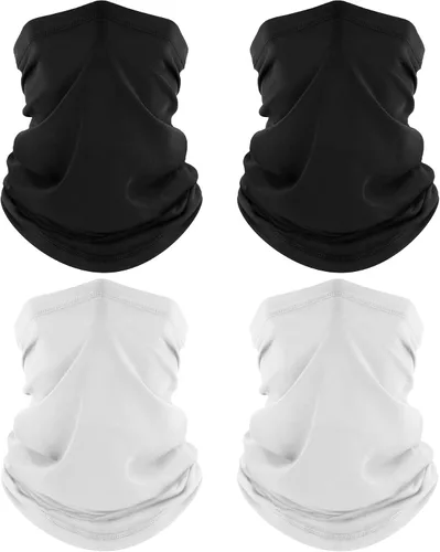 ROXUN Paquete de 4 Polainas para Cuello, Bufanda con Protección UV, Máscara Facial Transpirable y Refrescante, Bandana para Senderismo para