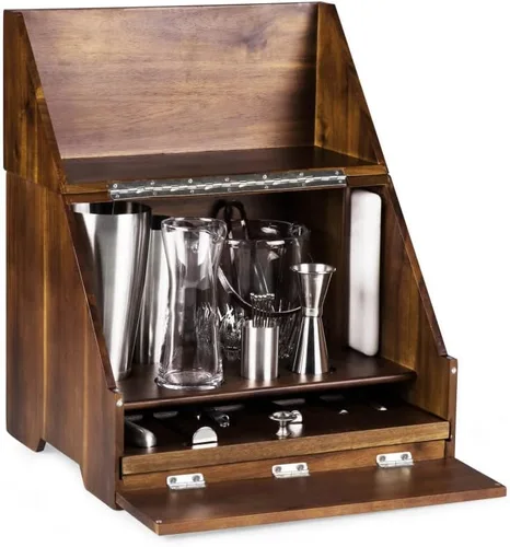 Miniatura 4 de PICNIC TIME NFL Madison Acacia - Juego de herramientas de barra de mesa, kit de camarero con soporte, juego de accesorios de bar