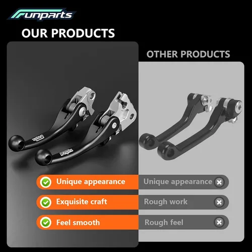 Miniatura 4 de Funparts Juego de palancas de embrague de freno de motocross, aleación de titanio ajustable para YZ125 YZ250 15-23 YZ250F 09-23 YZ426F YZ450F 09-23