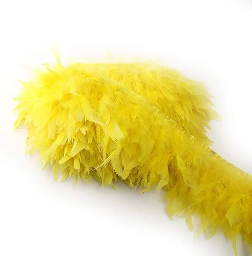 Miniatura 12 de MELADY 2 yardas de plumas de pavo con flecos, vestido de moda, costura, manualidades, disfraces, decoración (negro)