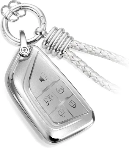 Miniatura 25 de Funda para Llavero Mercedes con Llavero de Cuerda Trenzada de Metal, Funda de Llave Suave Mejorada para Carcasa de Llavero Remoto Inteligente Sin