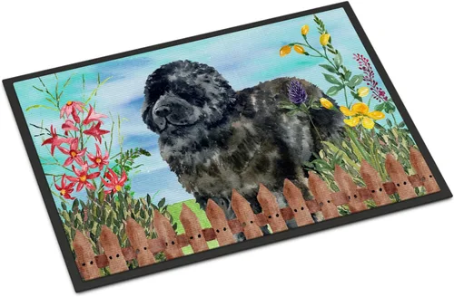 Miniatura 50 de Caroline's Treasures CK1311MAT Cavalier Spaniel Poinsettas - Felpudo de 18 x 27 pulgadas, tapete para puerta delantera, interior y exterior