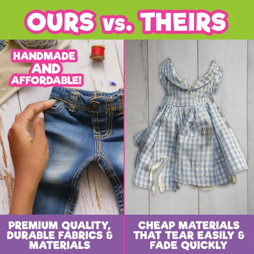 Miniatura 5 de Dress Along Dolly Conjunto casual de primavera para muñecas de 18 pulgadas, compatible con American Girl, ropa hecha a mano de primera calidad