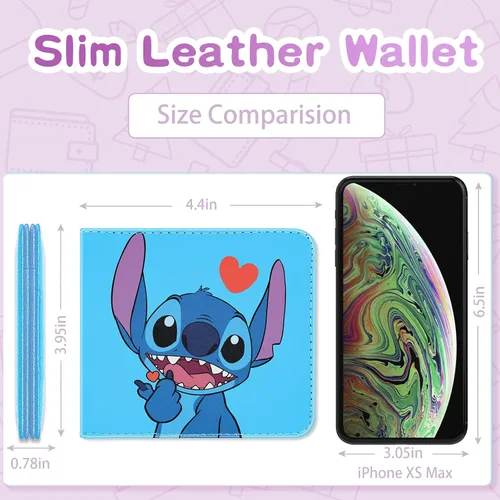 Miniatura 2 de Oqplog para billetera para dibujos animados, Amor azul Shidizai, Minimalista