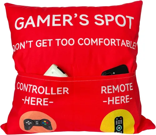 Miniatura 7 de ZUYUROU Regalos para jugadores, fundas de almohada con diseño de bolsillo para jugadores de 18 x 18 pulgadas, decoración de sala de juegos, rellenos