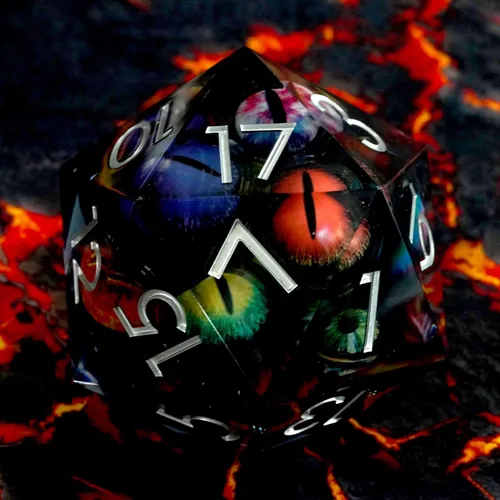 Miniatura 5 de Dados de mazmorras y dragones D20,3.346 in Dragon Eye D20,Dados de núcleo líquido para TTRPG