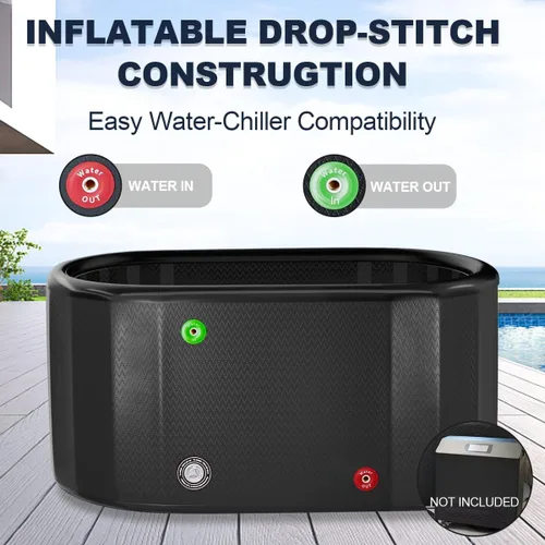 Miniatura 3 de Bañera de hielo inflable para atletas, bañera de inmersión fría con tapa, compatible con enfriador de agua, bañera grande XXL fría para terapia