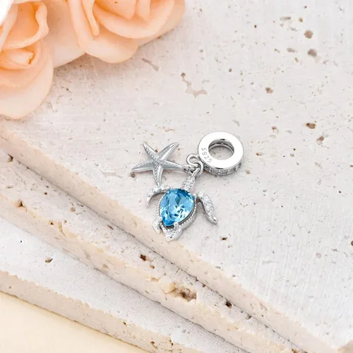 Miniatura 4 de AOBOCO Cuentas colgantes de plata de ley 925 para pulsera, adornadas con cristal de Austria