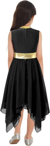Miniatura 113 de CHICTRY Vestido de baile lírico sin mangas asimétrico para niñas, disfraz de adoración litúrgica contemporánea