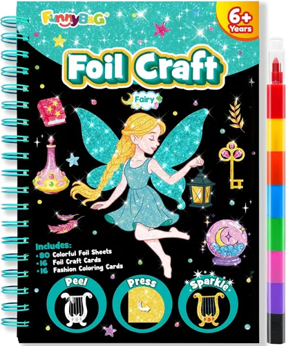 Miniatura 27 de FUNNYB&G Arte en papel de aluminio para niños - Manualidades de Navidad, regalos de fiesta, rellenos de calcetines para niños, suministros de arte
