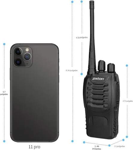 Miniatura 8 de pxton Walkie talkies para adultos de largo alcance con auricular mejorado, radios walkie talkies recargables portátiles de dos vías con cargador