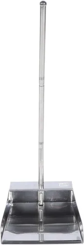 Angoily Recogedor de metal de acero inoxidable, mango largo, recogedor de cocina para garaje, hogar y patio, accesorios de barrido para el hogar