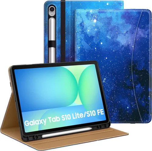 Miniatura 13 de MoKo Funda para Samsung Galaxy Tab S10 Lite/ S10 FE 2025/ S9 FE 10.9 pulgadas/ S9 11 pulgadas 2023 con Soporte para S Pen, Funda Protectora de PU