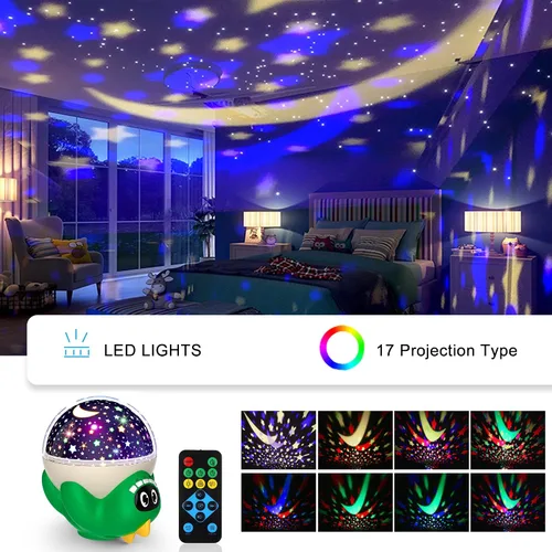 Miniatura 4 de Proyector de luz nocturna de dinosaurio para habitación de niños, lámpara de dino para niño o niña con 10 músicas relajantes y temporizador, control