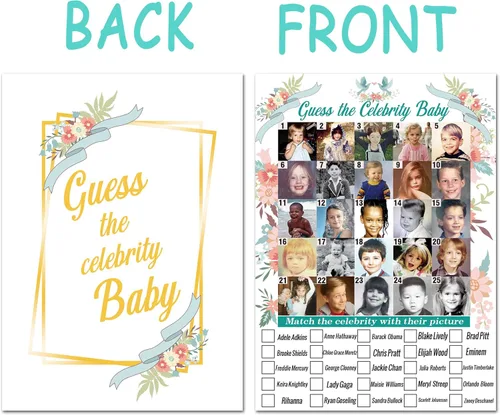 Miniatura 3 de Baby Shower Games - Juego de adivinanzas para bebés de celebridades para 40 invitados
