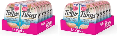 Miniatura 10 de INABA Gemelos para gatos, guarniciones/copas, 1.23 onzas por porción, 12 porciones, receta de pollo