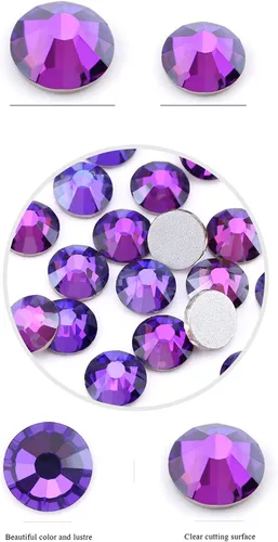 Miniatura 4 de Dowarm 2650 diamantes de imitación de cristal con parte trasera plana, 6 tamaños de 0.059 in a 0.256 in, cristales de parte trasera plana