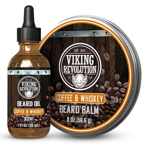 Miniatura 13 de Viking Revolution Bálsamo para barba de cedro y pino, mantequilla con aceite de argán, suavizante e hidratante para hombres, cera para barbas