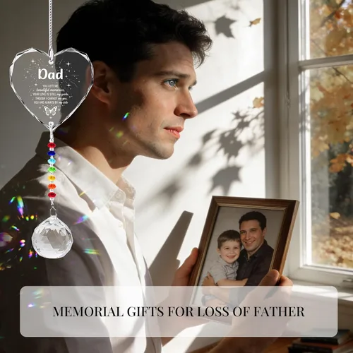 Miniatura 6 de Regalos conmemorativos para la pérdida de papá, atrapasoles de cristal en la memoria, regalos de condolencia por pérdida de papá y padre, regalos