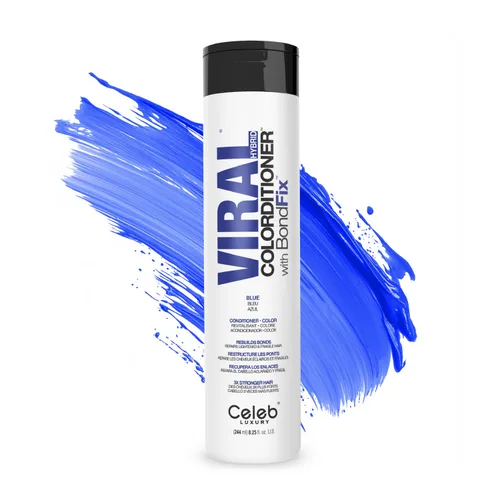 Celeb Luxury Acondicionador de depósitos de color - Actualizador de color con Bondfix Bond Rebuilder, Viral y Gem Lites, combina con Colorwash Azul