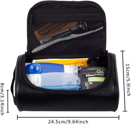 Miniatura 4 de Neceser personalizado para hombres, marido, novio, papá, cuero con capacidad para viaje, kit de viaje hecho a mano con grabado personalizado, nombre