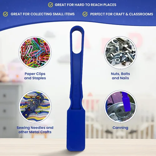 Miniatura 6 de MR CHIPS Varitas magnéticas fabricadas en Estados Unidos y chips de plástico de 3/4 pulgadas con anillos de metal, 100 piezas, bolsa de Azul