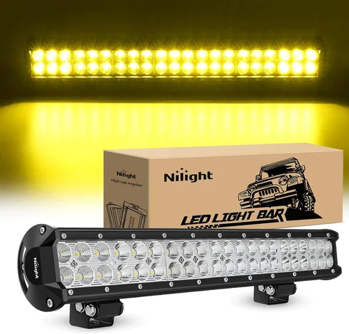 Miniatura 13 de Nilight 20 pulgadas 126 W, barra de luz LED, combo de luz puntual y proyectante, para conducción todoterreno, con soporte de montaje de placa 20