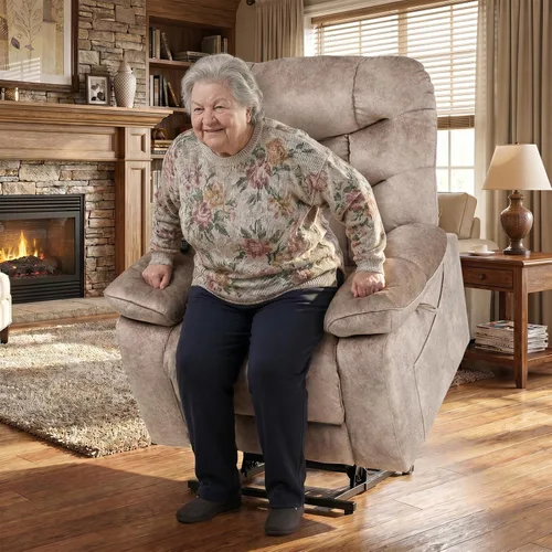 Miniatura 2 de EONIX Silla reclinable elevadora eléctrica de gran tamaño para personas grandes y altas, reclinable extra ancha con calor y masaje, silla elevadora
