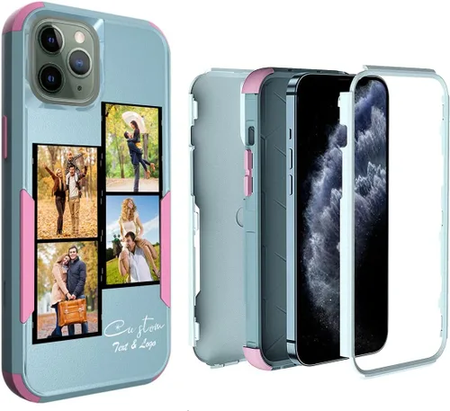 Miniatura 61 de Funda de fotos personalizada para iPhone 11 Apple Phone Plaid Collage - Imagen personalizada para hacer fotos en 3 híbridos gruesos resistentes