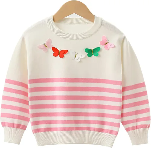 Miniatura 2 de Peacolate Primavera Otoño 2-10 años Little & Big Girl Suéter y Jeans Bordados 2pcs Conjunto de Ropa