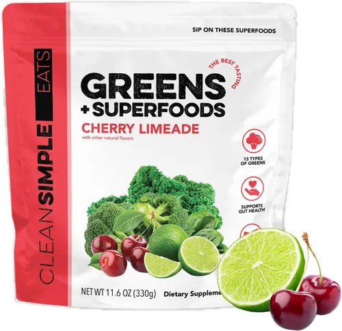 Miniatura 13 de Clean Simple Eats Super Greens Powder - Polvo de verduras con sabor natural con clorella, espirulina, superalimentos y fibra prebiótica, sin