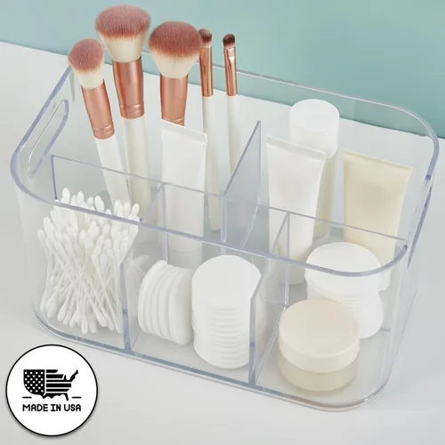 Miniatura 2 de STORi Bliss Organizador de Almacenamiento de Cosméticos de Plástico de 5 Compartimentos Transparente Contenedor de Maquillaje Rectangular