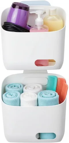 Miniatura 13 de LeleCAT Cesta colgante de plástico para cocina, cesta con gancho desmontable, cuélgala detrás de una puerta o en una barandilla, sobre la puerta