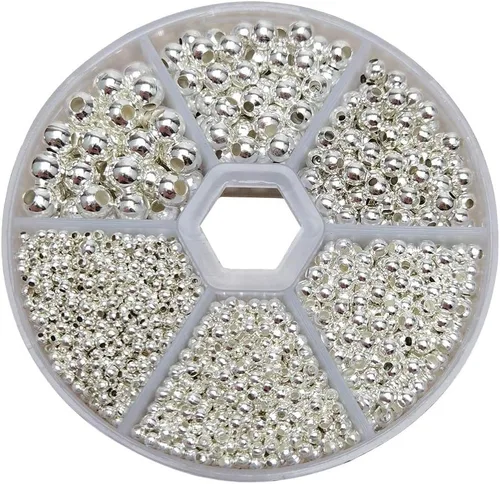 Miniatura 8 de Chenkou Craft 1 caja de 4500 piezas surtidas de 6 colores de metal Tinny Spacer Beads suministros para hacer joyas (mezcla, 1/12 pulgadas (0.079 in))