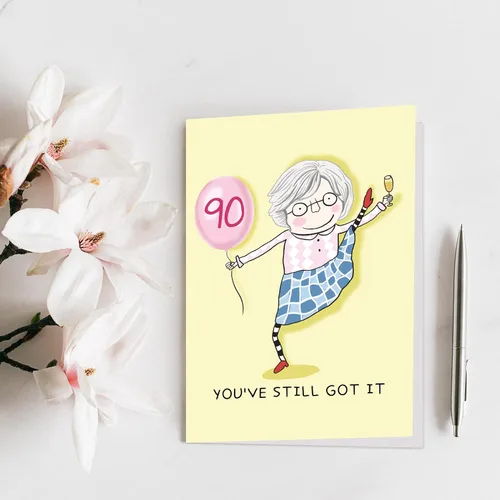 Miniatura 7 de Qiliji Divertida tarjeta de cumpleaños 90 para mujer, tarjeta de cumpleaños de 90 años para ella, tarjeta de felicitación de feliz cumpleaños