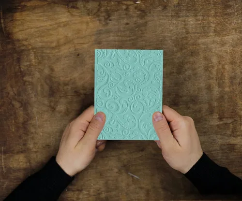 Miniatura 4 de Hying Carpeta de estampado de fondo con textura 3D con estampado de flores, plantilla de carpeta de plástico para hacer tarjetas, álbumes