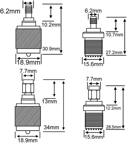 Miniatura 4 de onelinkmore Kit de adaptador SMA a UHF, paquete de 4 unidades - SMA macho/hembra a PL259/SO239, latón puro chapado en oro para Baofeng UV-5R
