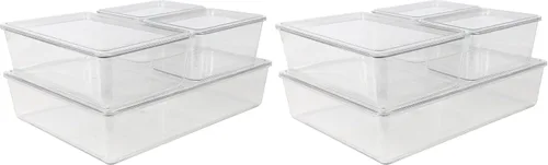 Miniatura 12 de Martha Stewart Brody - Contenedores organizadores de plástico con tapas para oficina en casa, cocina o baño, paquete de 4, 2 pequeños/1 mediano, 1