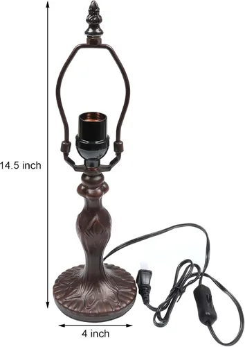 Miniatura 4 de Bieye B10718 - Base de lámpara de mesa color marrón antiguo con enchufe de luz E26, 4" de ancho x 14.5" de alto