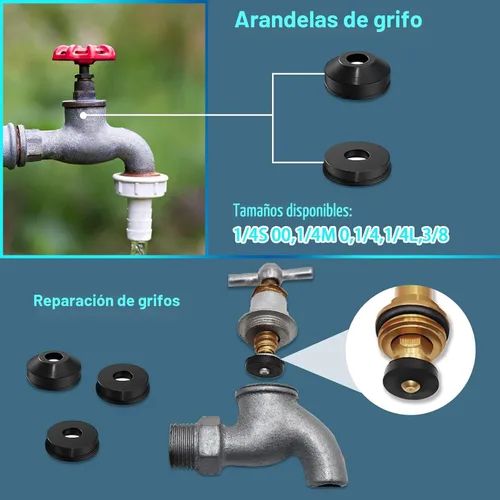 Miniatura 3 de KEZE Kit surtido de 233 piezas de arandelas de plomería y grifería para reparación de grifos de jardín exteriores, llaves de manguera, divisores
