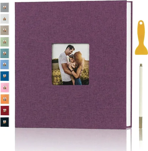 Miniatura 8 de Álbum de Fotos con Páginas Autoadhesivas para Fotos de 4x6 5x7 8x10 Pulgadas, Álbum de Fotos Magnético tipo Scrapbook con Páginas Adhesivas, Libros