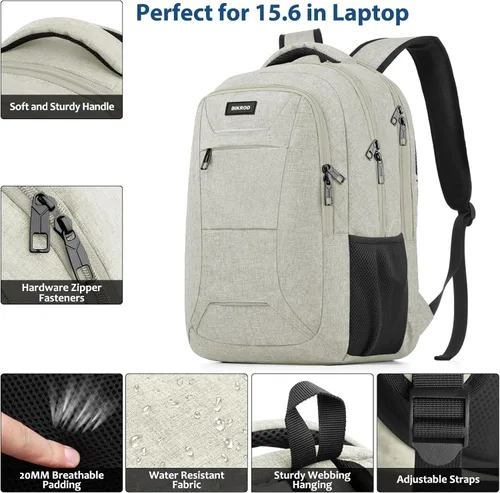 Miniatura 3 de Mochila para hombres y mujeres, mochilas escolares para adolescentes, mochila antirrobo para portátil de negocios, resistente al agua, con puerto