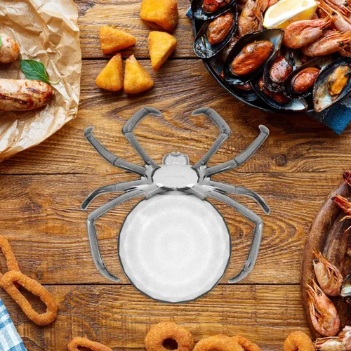 Miniatura 7 de Bandeja de dulces de araña estilo Halloween de 9.44 pulgadas, plato de postre de plástico multifunción para servir frutas en el hogar y cenar