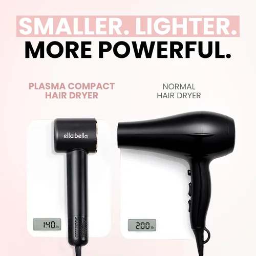 Miniatura 5 de ELLA BELLA® Secador de Cabello de Plasma Compacto, Secador de Cabello con Tecnología de Plasma Avanzada con Pantalla Digital, Secado Rápido, Bajo