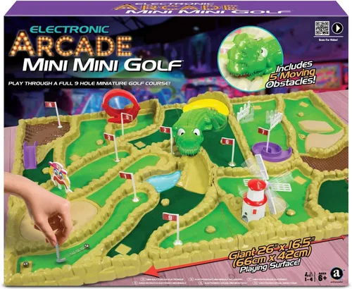 Miniatura 2 de Ambassador Games: Electronic Arcade Mini Golf - Área de juego gigante de 26 x 16.5, campo de mesa de 9 hoyos, 5 obstáculos móviles, adultos y niños