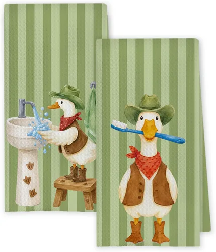 Miniatura 15 de Chicimln - Divertidas toallas de mano de goma para baño, estilo bohemio, para bañera, pato amarillo, toallas de mano decorativas para niños y niñas