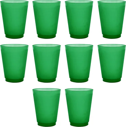 Miniatura 8 de Vasos de plástico esmerilado personalizados para estadios, paquete de 100, texto promocional, logotipo, 16 onzas, vasos de fiesta reutilizables