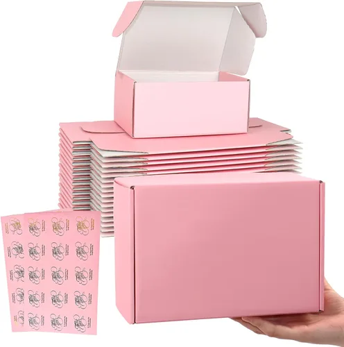 Miniatura 14 de Cajas de envío pequeñas, 6x4x2 pulgadas, paquete de 15 cajas de embalaje de cartón coloridas, cajas de correo para embalaje de pequeñas empresas