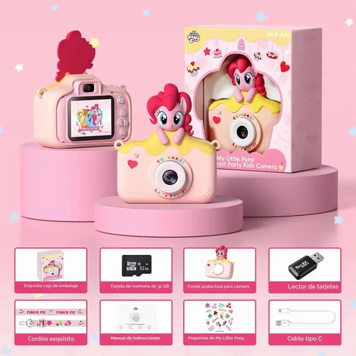 Miniatura 6 de My Little Pony Hasbro - Cámara digital para niños de 3 a 12 años, cámara digital para niños y niñas, lente dual HD 1080P IPS, cámara digital